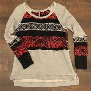 Free People cozy sweater with stitching Small
